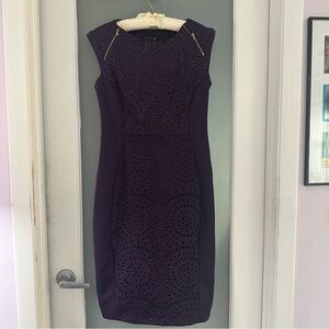 Purple Enfocus Studio Laser Cut Dress-NWOT